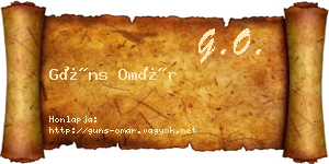 Güns Omár névjegykártya